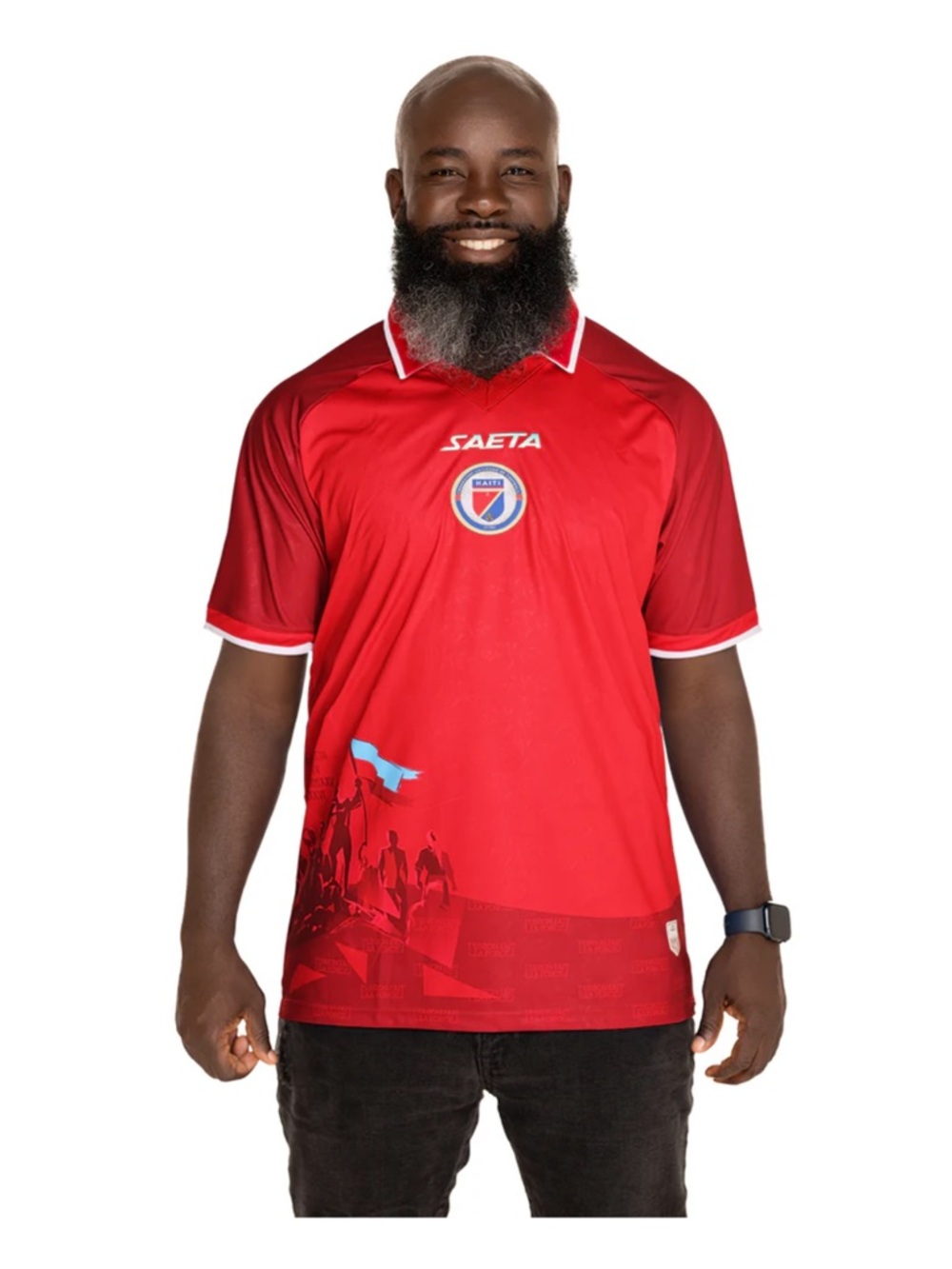 Haiti Men's Red Short-Sleeve Football Jersey